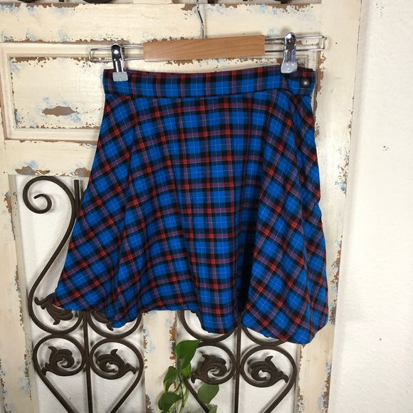 American Apparel Skirts American Apparel Blue And Red Plaid